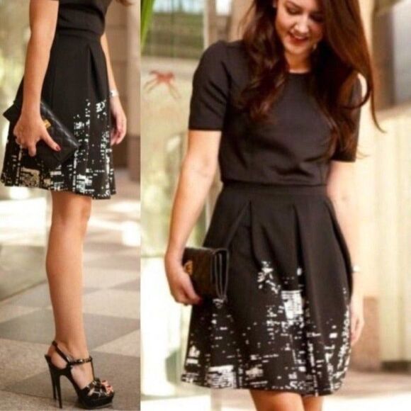 Elie Tahari NYC Skyline Scuba Fit & Flare Dress 4 Small - Picture 1 of 10